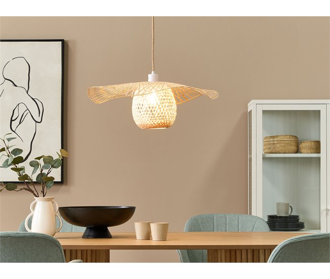 Conforama Lámpara De Techo De Madera De Bambú Clara 158 Cm BONITO