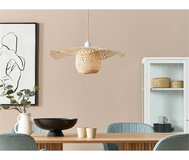 Conforama Lámpara De Techo De Madera De Bambú Clara 158 Cm BONITO
