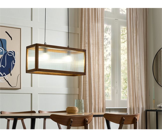 Conforama Lámpara De Techo De Madera De Mango Clara 151 Cm PENNA