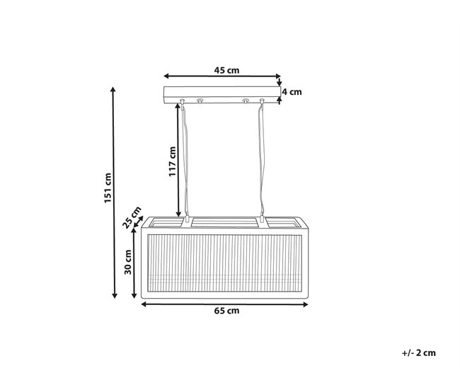 Conforama Lámpara De Techo De Madera De Mango Clara 151 Cm PENNA