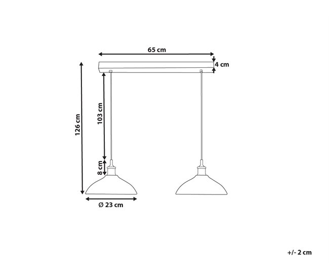 Conforama Lámpara De Techo De Madera De Mango Negro/latón 126 Cm CHEYYAR