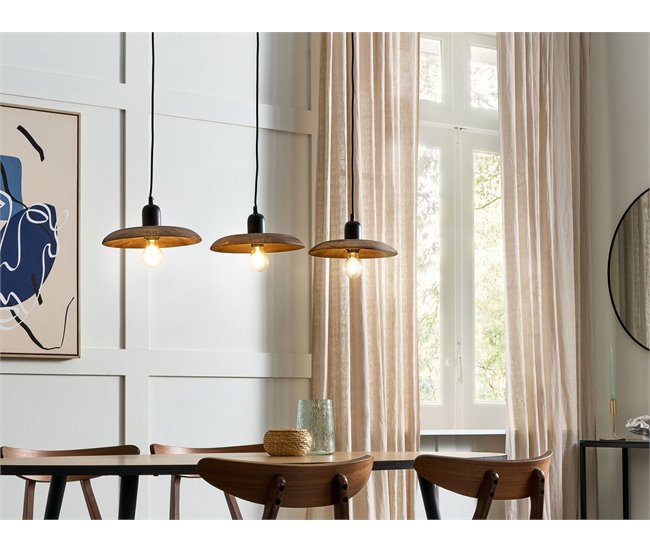 Conforama Lámpara De Techo De Madera De Mango Oscura 107 Cm MANJEERA