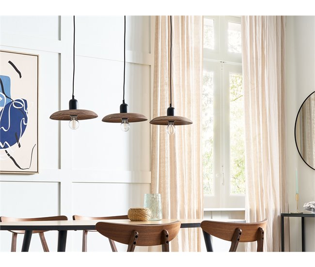 Conforama Lámpara De Techo De Madera De Mango Oscura 107 Cm MANJEERA