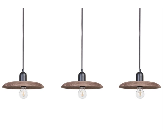 Conforama Lámpara de techo de madera de mango oscura 107 cm MANJEERA
