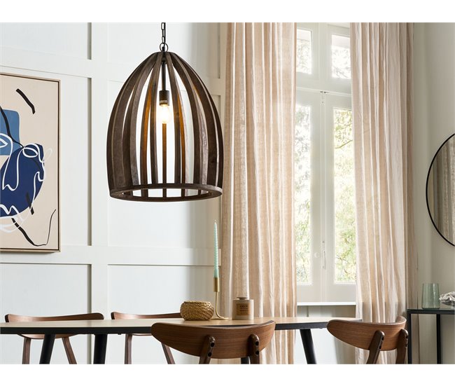 Conforama Lámpara De Techo De Madera De Mango Oscura 165 Cm MANAIR