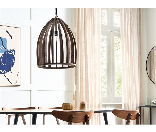 Conforama Lámpara De Techo De Madera De Mango Oscura 165 Cm MANAIR