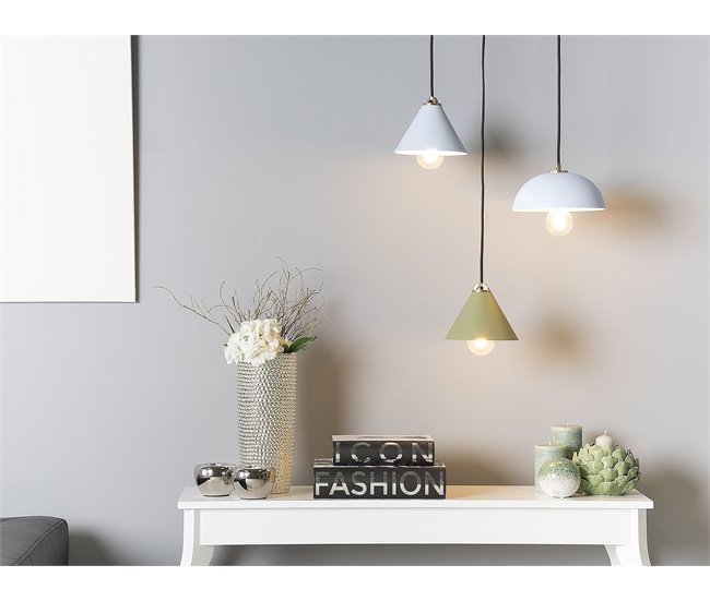 Conforama Lámpara De Techo De Metal Azul Claro 162 Cm ARAGON