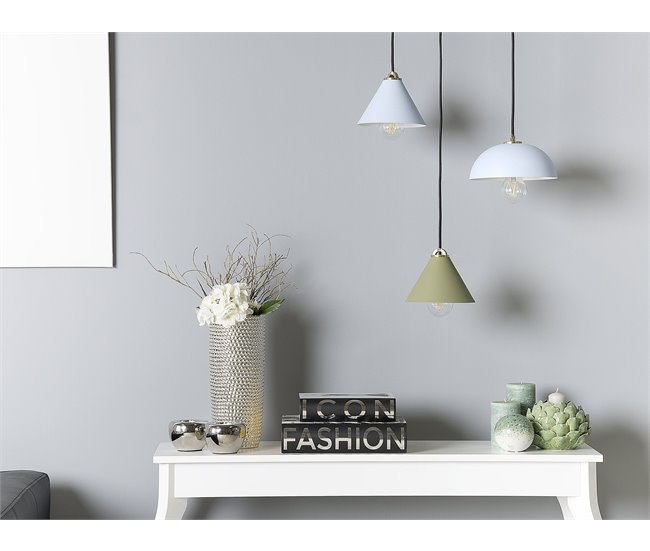 Conforama Lámpara De Techo De Metal Azul Claro 162 Cm ARAGON