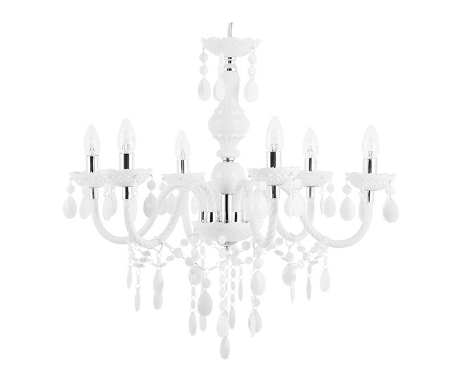 Conforama Lámpara de techo de metal blanco 160 cm KALANG L