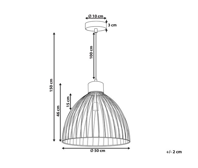Conforama Lámpara De Techo De Metal Latón/madera Clara 150 Cm BANAS