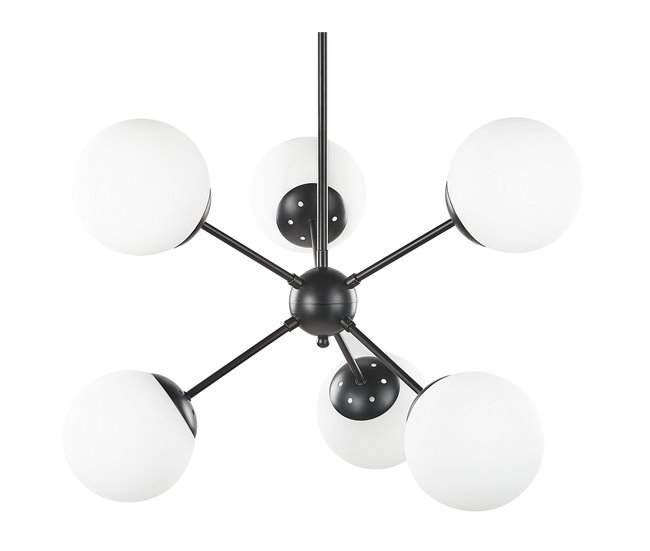 Conforama Lámpara de techo de metal negro 100 cm ADAWRO