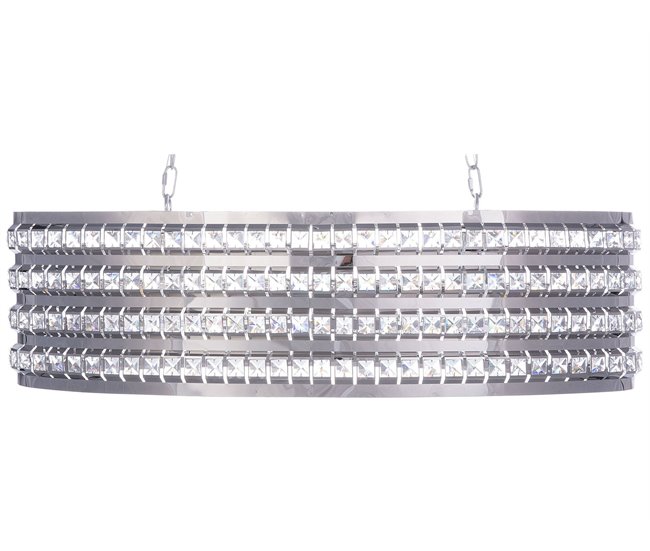 Conforama Lámpara de techo de metal plateado 108 cm CAVONE