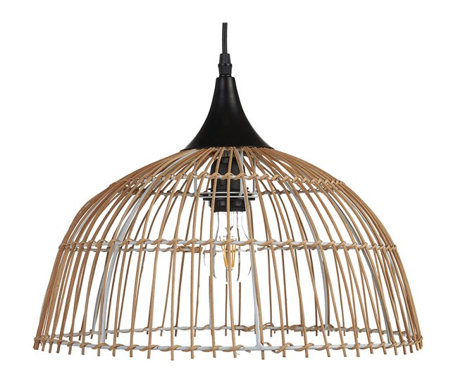 Conforama Lámpara de techo de ratán beige/natural 123 cm BARARIS