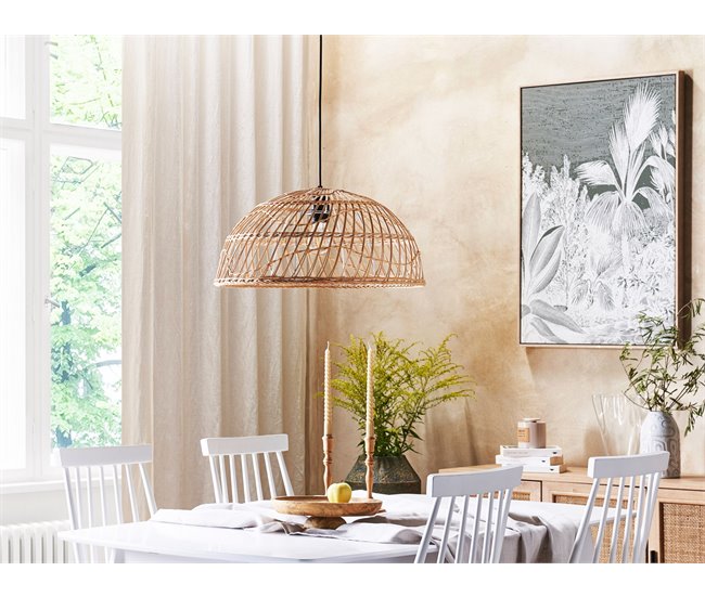 Conforama Lámpara De Techo De Ratán Beige/natural 123 Cm RAVINE