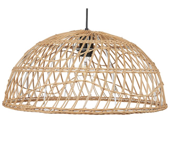 Conforama Lámpara de techo de ratán beige/natural 123 cm RAVINE