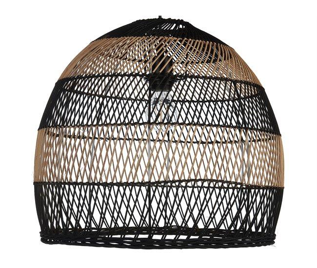 Conforama Lámpara de techo de ratán beige/natural/negro 130 cm BUMI