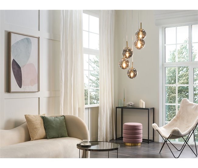 Conforama Lámpara De Techo De Vidrio Transparente/latón 119 Cm RALFES