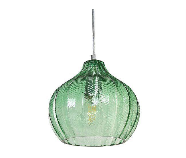 Conforama Lámpara de techo de vidrio verde esmeralda 73 cm KEILA