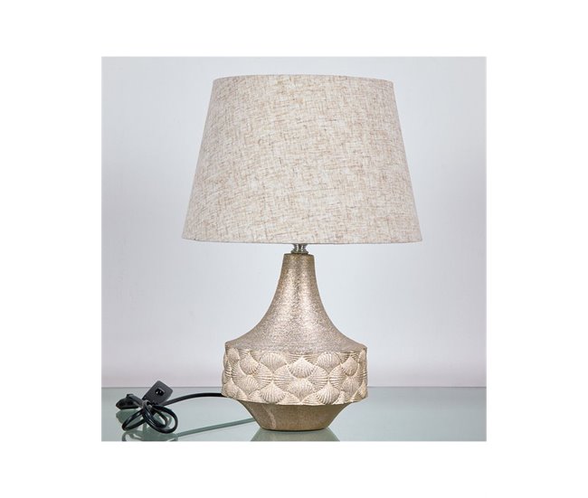 Conforama Lámpara Presume De Casa Beyonce 30*44*30 Pie Champagne/tulipa Beige Ceram/polies
