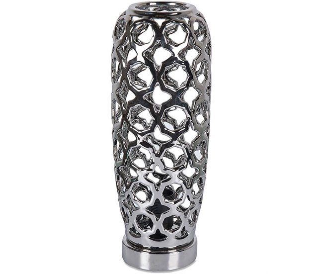 Conforama Lámpara Presume De Casa Cilíndrica 15*38*15 plateado cerámica