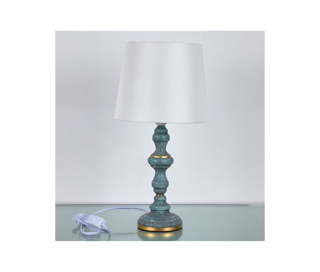 Conforama Lámpara Presume De Casa Sirmione 25*47*25 Dorado Envejecido/tulipa Blanca Ceramica/pol