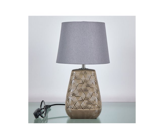 Conforama Lámpara Presume De Casa Sully 22.5*40*22.5 Pie Plateado/tulipa Gris Ceram/polies