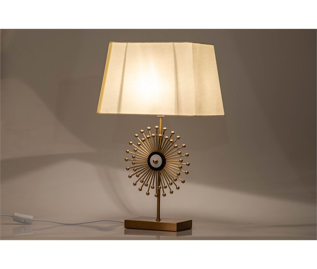 Conforama Lampara Sobremesa Metal Dorado 28x28x57 Cm