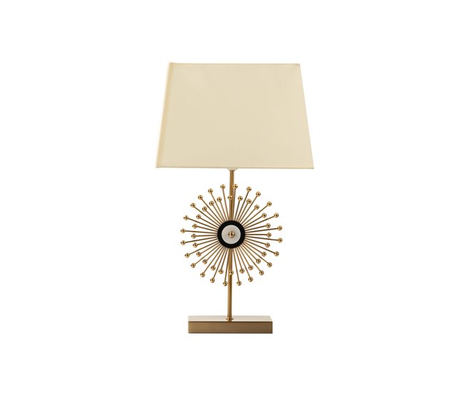 Conforama Lampara Sobremesa Metal Dorado 28x28x57 Cm