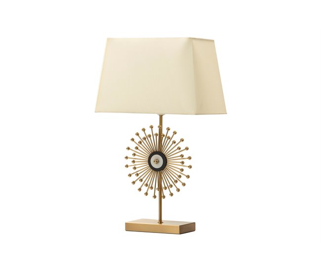 Conforama Lampara Sobremesa Metal Dorado 28x28x57 Cm