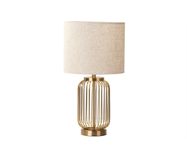 Conforama Lampara Sobremesa Metal Dorado 31x31x58 Cm