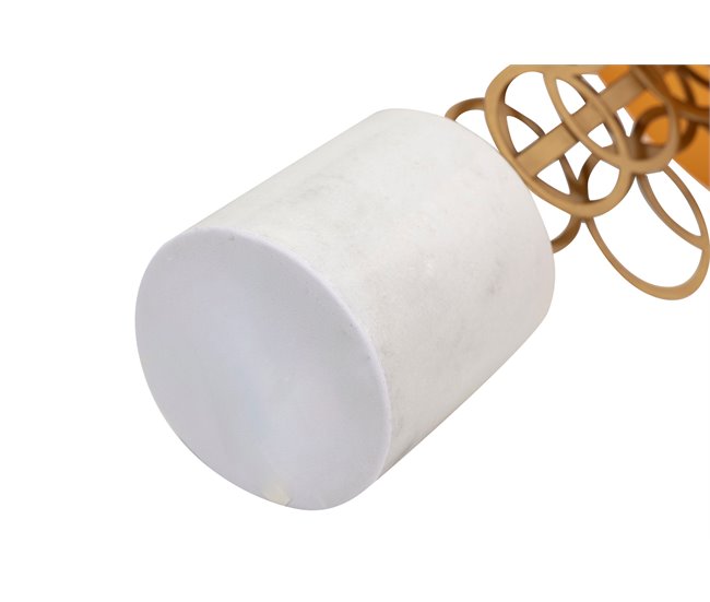 Conforama Lampara Sobremesa Metal Dorado Blanco 36x36x71 Cm