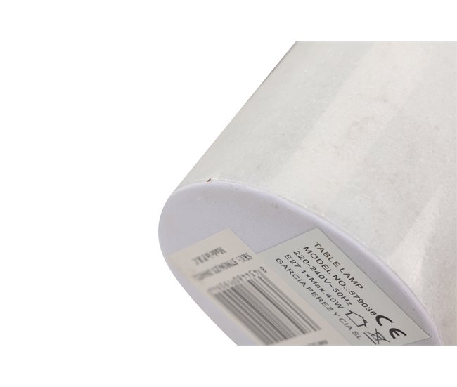 Conforama Lampara Sobremesa Metal Dorado Blanco 36x36x71 Cm