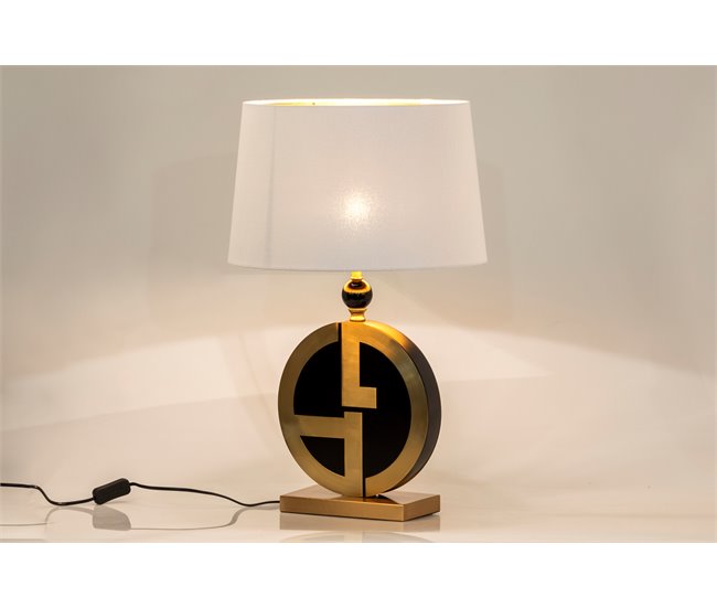 Conforama Lampara Sobremesa Metal Mdf Dorada 40x40x65 Cm