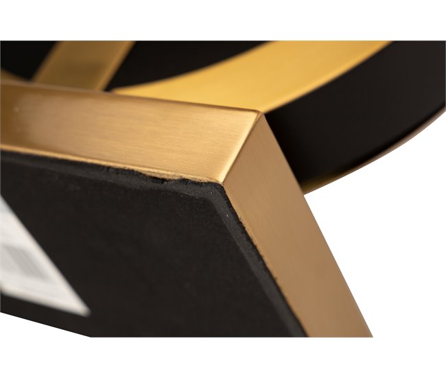 Conforama Lampara Sobremesa Metal Mdf Dorada 40x40x65 Cm