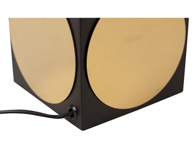 Conforama Lampara Sobremesa Metal Mdf Negro 38x38x66 Cm