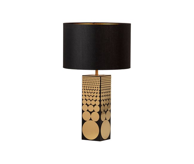 Conforama Lampara Sobremesa Metal Mdf Negro 38x38x66 Cm