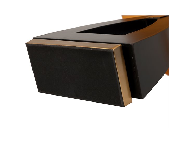 Conforama Lampara Sobremesa Metal Mdf Negro 40x40x67 Cm