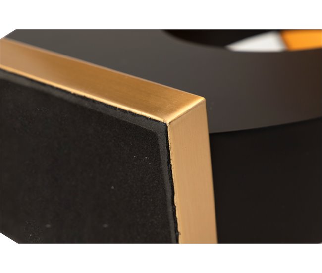 Conforama Lampara Sobremesa Metal Mdf Negro 40x40x68 Cm