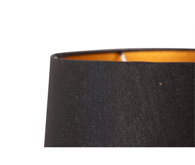 Conforama Lampara Sobremesa Metal Mdf Negro 40x40x71 Cm