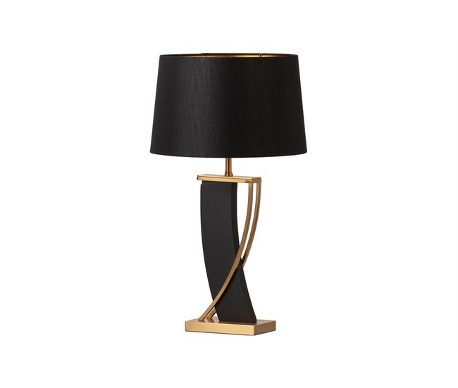 Conforama Lampara Sobremesa Metal Mdf Negro 40x40x71 Cm