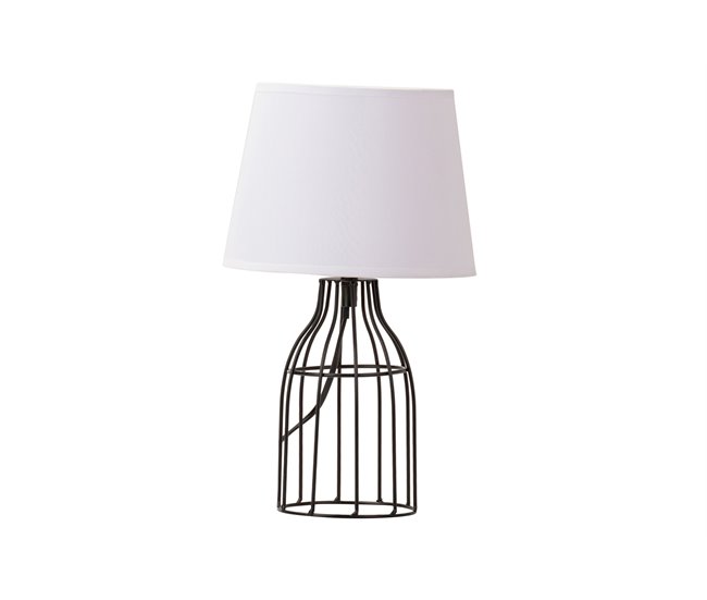 Conforama Lampara Sobremesa Metal Negro 21x21x35 Cm