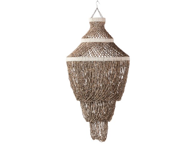 Conforama Lampara Techo Macrame Blanco 50x50x100 Cm