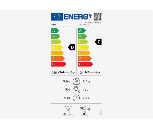 Conforama Lavadora - Secadora BEKO HITV 8734 B0BTR 8kg - 5kg 1400 RPM