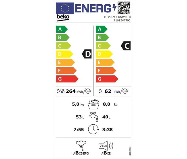 Conforama Lavadora - Secadora BEKO HTV8716DSWBTR 8kg - 5kg 1400 RPM