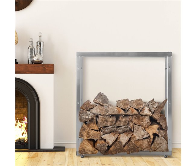 Conforama Leñero Keri De Acero Inoxidable Acero Inoxidable 25X100X100 Cm