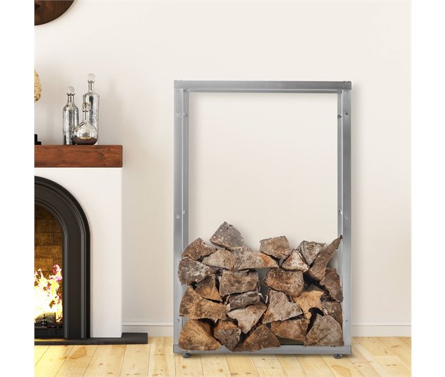 Conforama Leñero Keri De Acero Inoxidable Acero Inoxidable 25X125X80 Cm