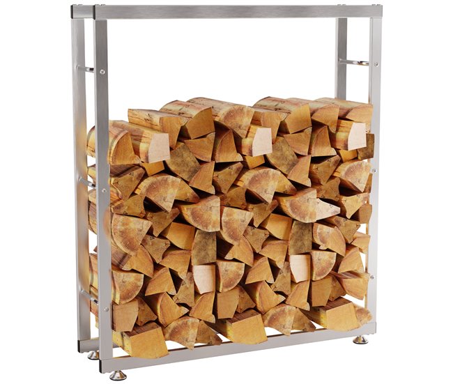 Conforama Leñero Keri de acero inoxidable Acero inoxidable 25X125X100 cm
