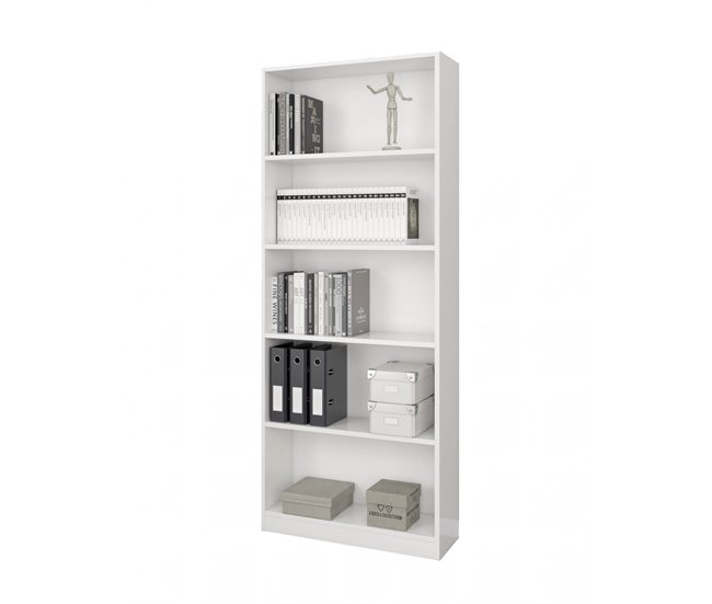 Conforama Librería Dangell Librería Lineal Con 4 Estantes Estantería Para Oficina O Dormitorio Librería Moderna 80x28h201 Cm Blanco
