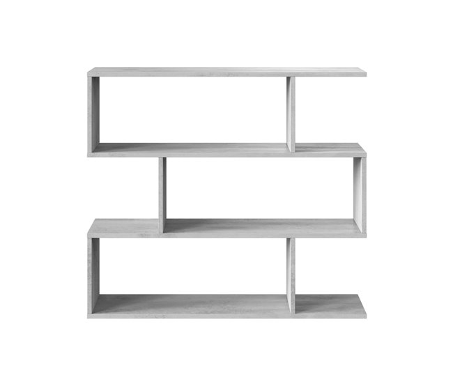 Conforama Librería Dfanes Librería Baja De Doble Cara Estante Con Tres Compartimentos Estante De Oficina Moderno 110x24h97 Cm Gris Hormigón