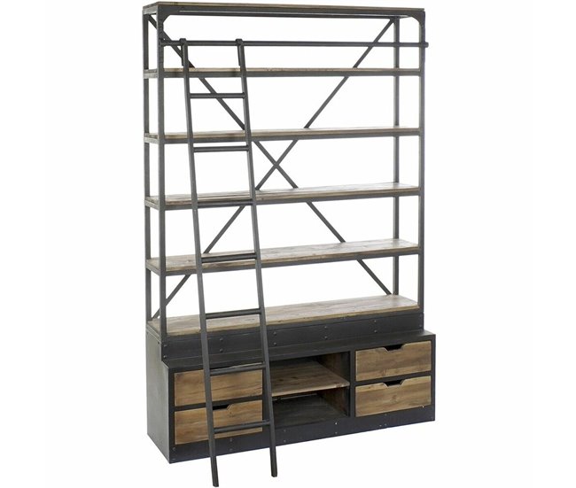 Conforama Librería DKD Home Decor Metal Aluminio Pino (160 x 45 x 243 cm)